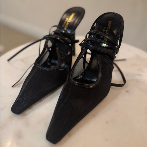 Saint Laurent Oxalis 110 Slingback Tulle Heels Size 37 – Brand New in Box - Picture 6 of 12